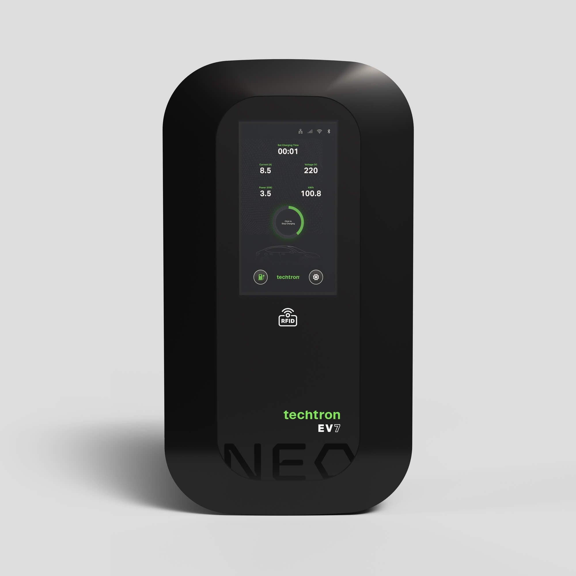 techtron® EV7 NEO Touchscreen ev-Charger (7.4 kW, Level 2) Type 2 techtron